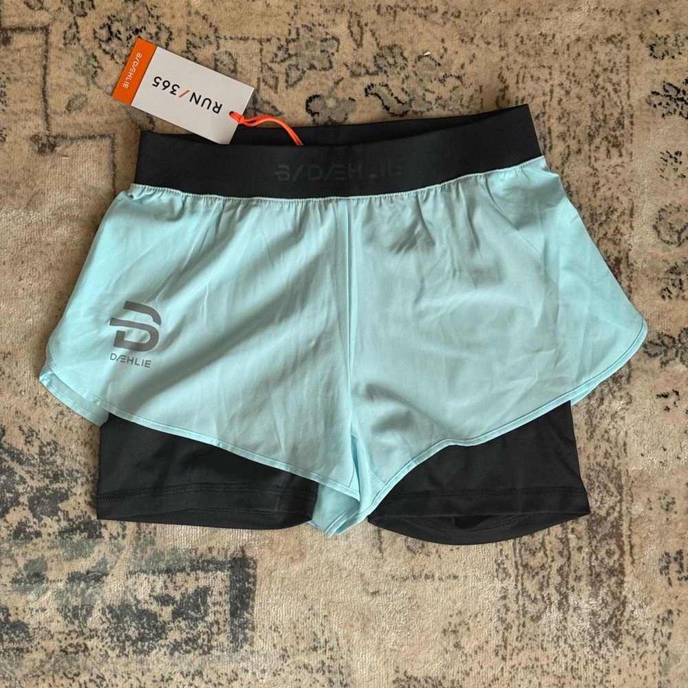 Blue and Black 2-in-1 Athletic Shorts